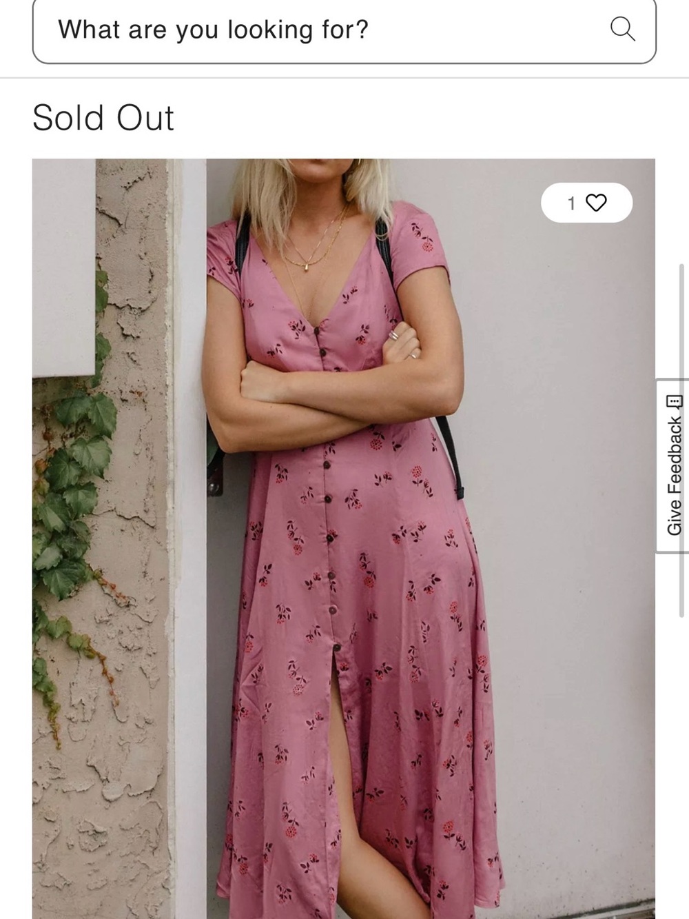 Urban Outfitters Mauve Floral Button-Front Midi Dress